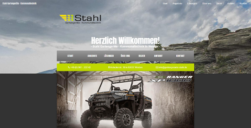 Homepage der Stahl Gartengeräte Kommunaltechnik