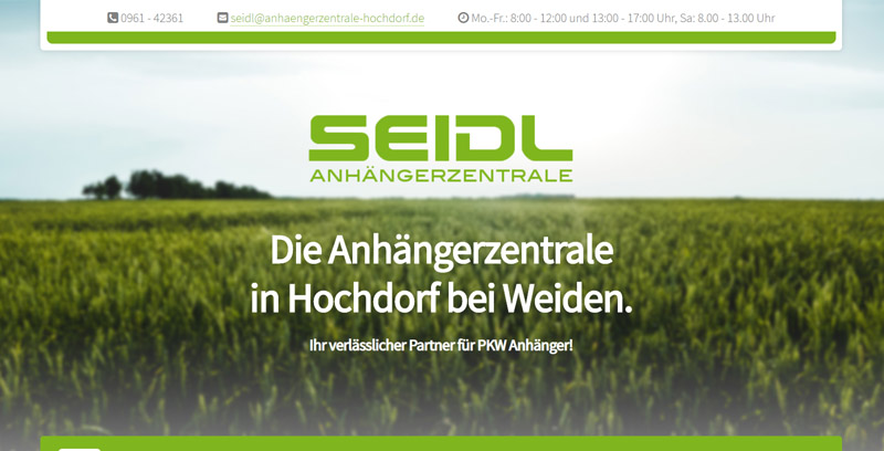 Homepage der Anhängerzentrale Seidl in Hochdorf