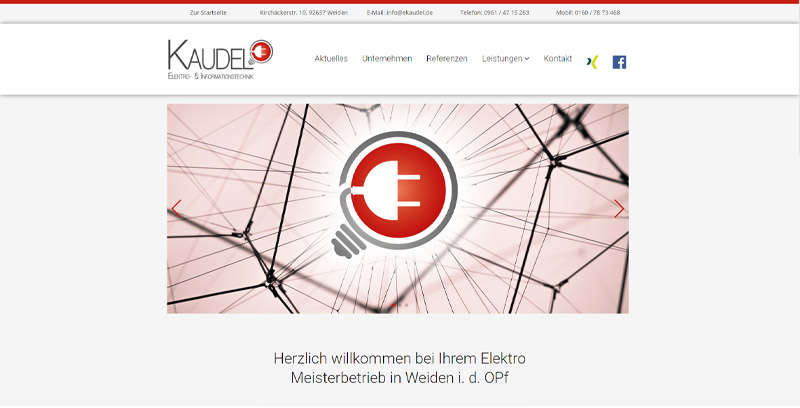 Homepage der Elektro- & Informationstechnik Kaudel GmbH