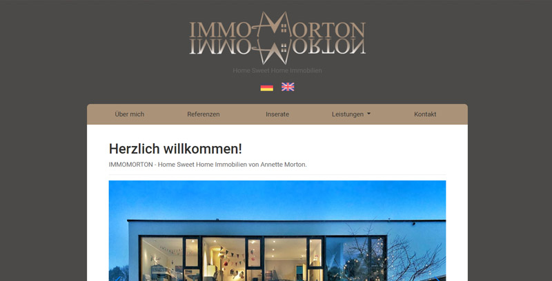 Homepage von IMMOMORTON - Home Sweet Home Immobilien