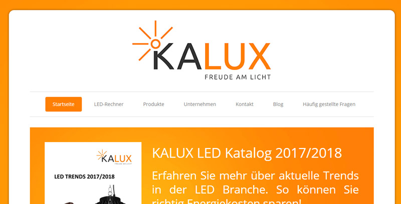 Homepage von KALUX - Die Lichtspezialisten