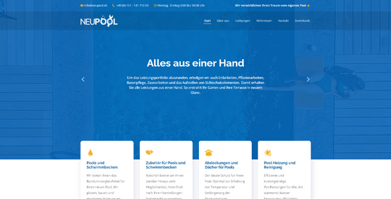 Homepage der NEUPOOL GmbH